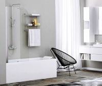 Стеклянная шторка для ванны WasserKRAFT Leine 35P01-80 , распашная, одностворчатая, 800х1400 мм