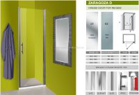 Душевая дверь ZARAGOZA D Olive`S, 77-80x190 см, стекло - прозрачное, профиль - Silver глянцевый, ZARD-800-01C