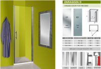 Душевая дверь ZARAGOZA D Olive`S, 77-80x190 см, стекло - матовое, профиль - Silver глянцевый, ZARD-800-02C